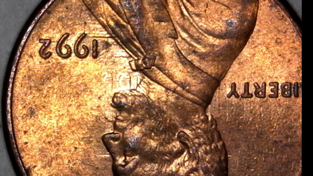 1992-P-Lincoln-Memorial-Cent-With-Strong-Die-Clash!-Memorial-Roof-Shows!